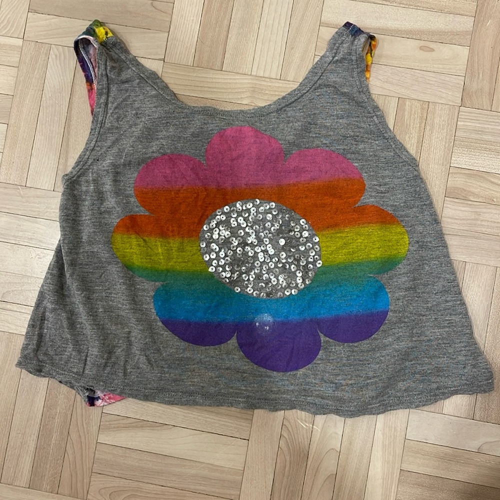 Flowers by Zoe cropped, open back tank top